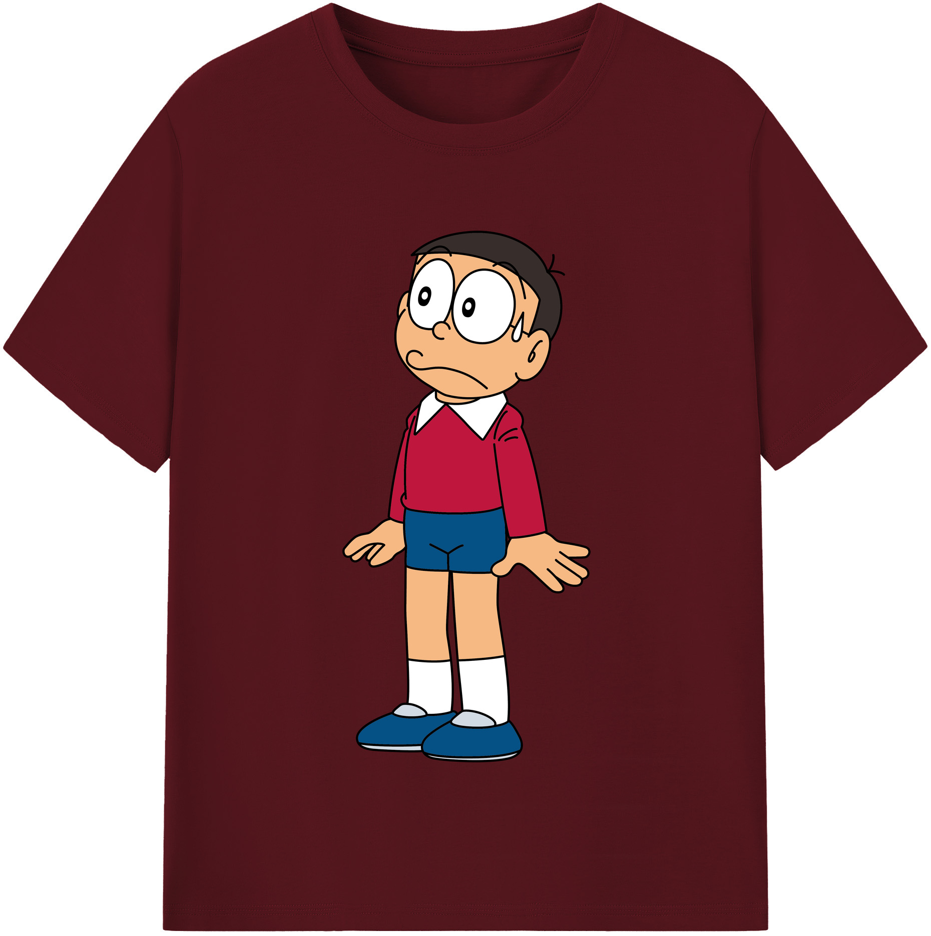 （画像用） ドラえもん 野比 のび太 Doraemon Nobita Nobi 綿100％半袖Tシャツ（フロントプリント）